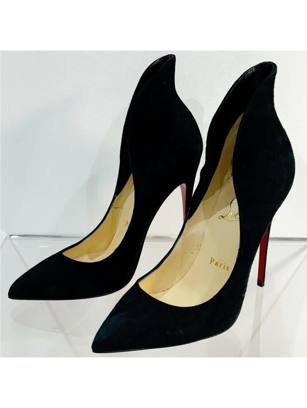 Christian Louboutin - Mea Culpa Black Suede Pumps, Size 36